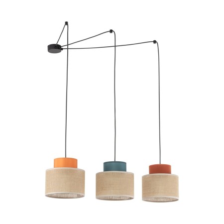 Lampa wisząca TK-Lighting DUO TKL3140  Lampa sufitowa kolor - czarny - juta styl Nowoczesny  Boho