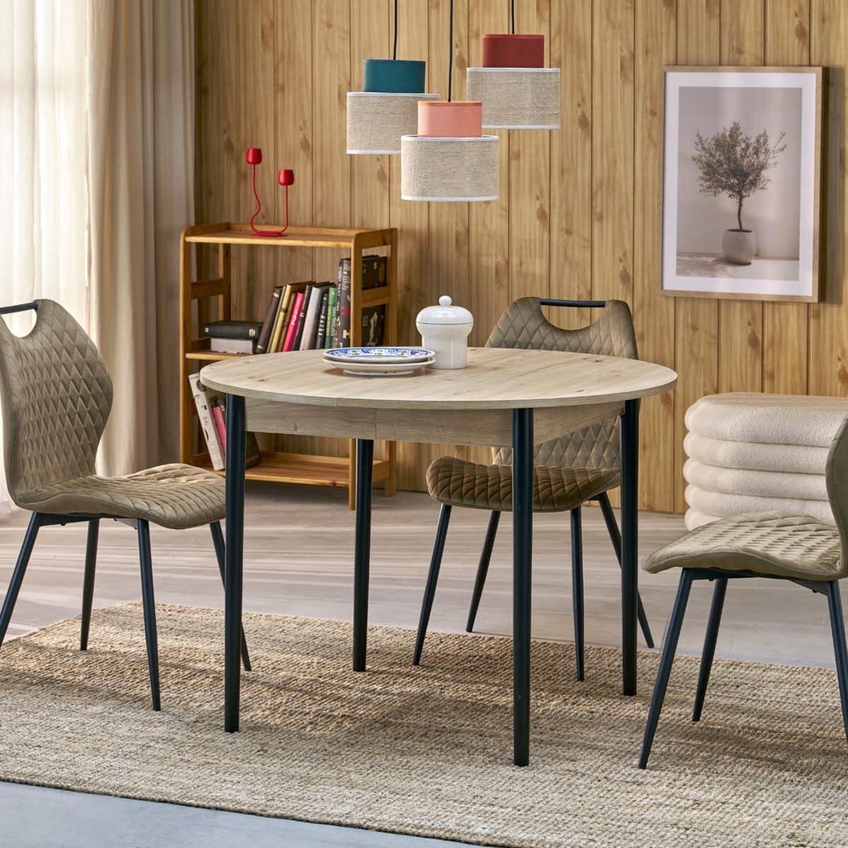 Lampa wisząca TK-Lighting DUO TKL3140  Lampa sufitowa kolor - czarny - juta styl Nowoczesny  Boho