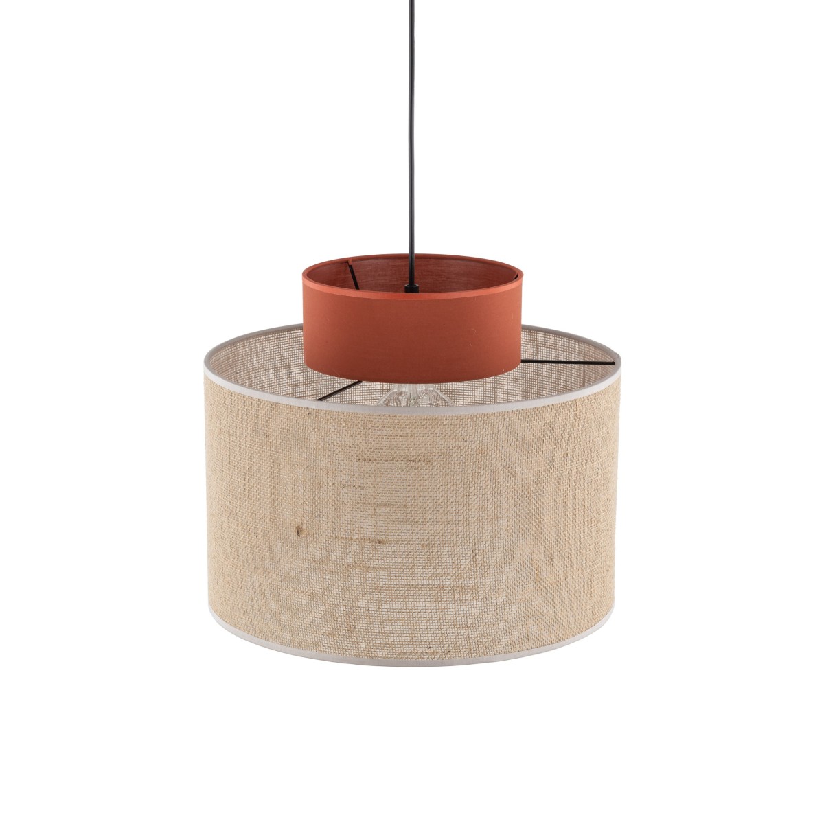 Lampa wisząca TK-Lighting DUO TKL3139  Lampa sufitowa kolor - czarny - juta styl Nowoczesny  Boho