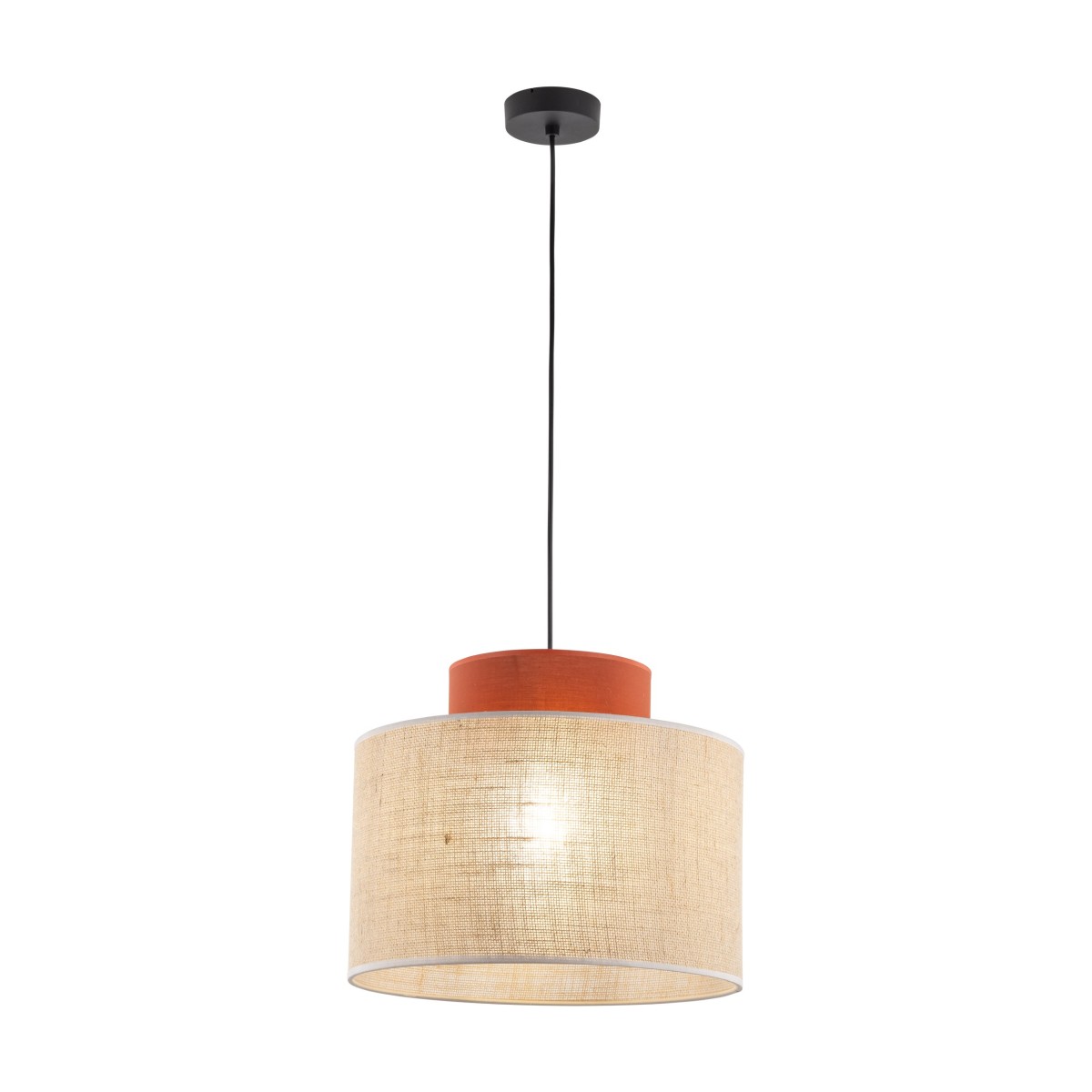 Lampa wisząca TK-Lighting DUO TKL3139  Lampa sufitowa kolor - czarny - juta styl Nowoczesny  Boho