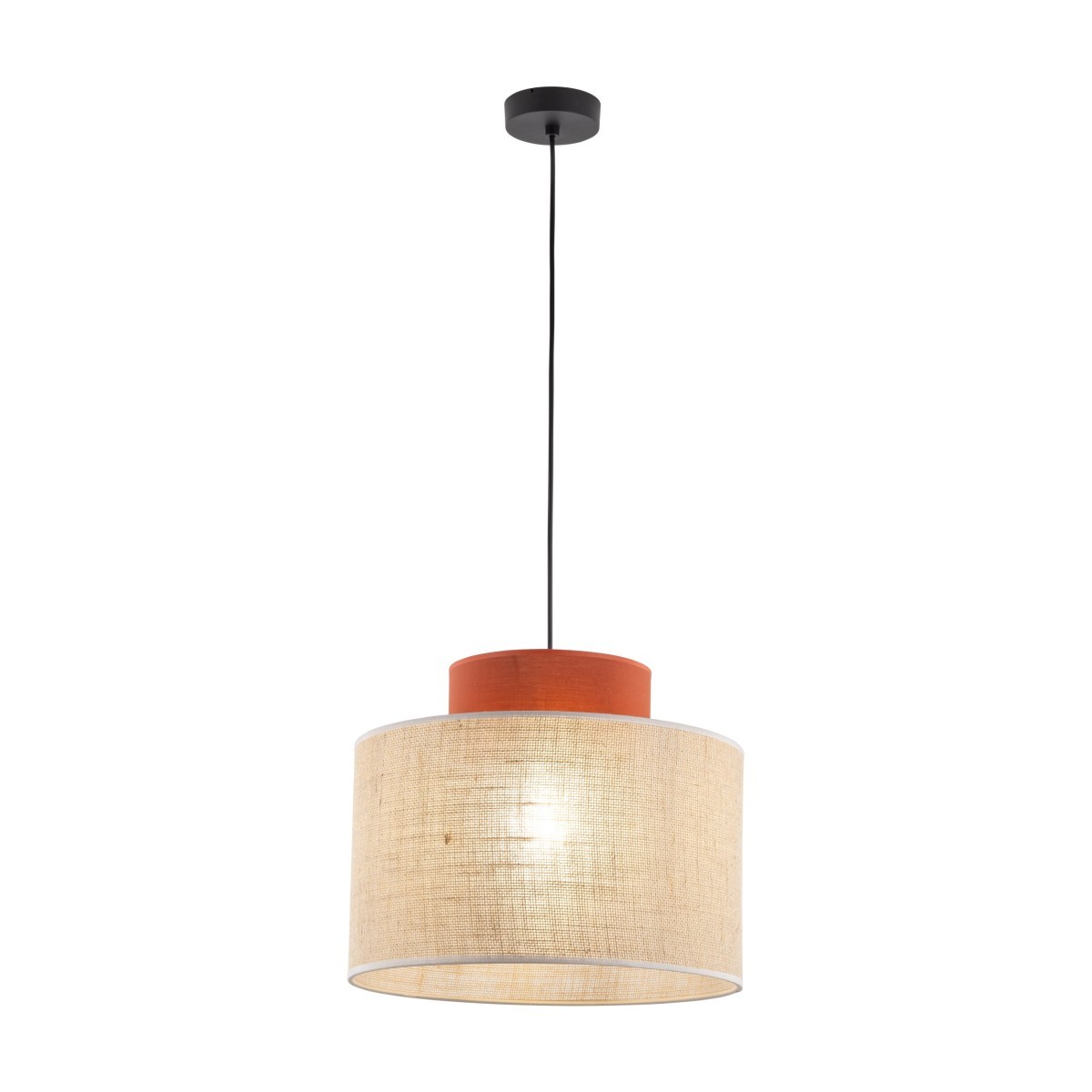 Lampa wisząca TK-Lighting DUO TKL3139  Lampa sufitowa kolor - czarny - juta styl Nowoczesny  Boho