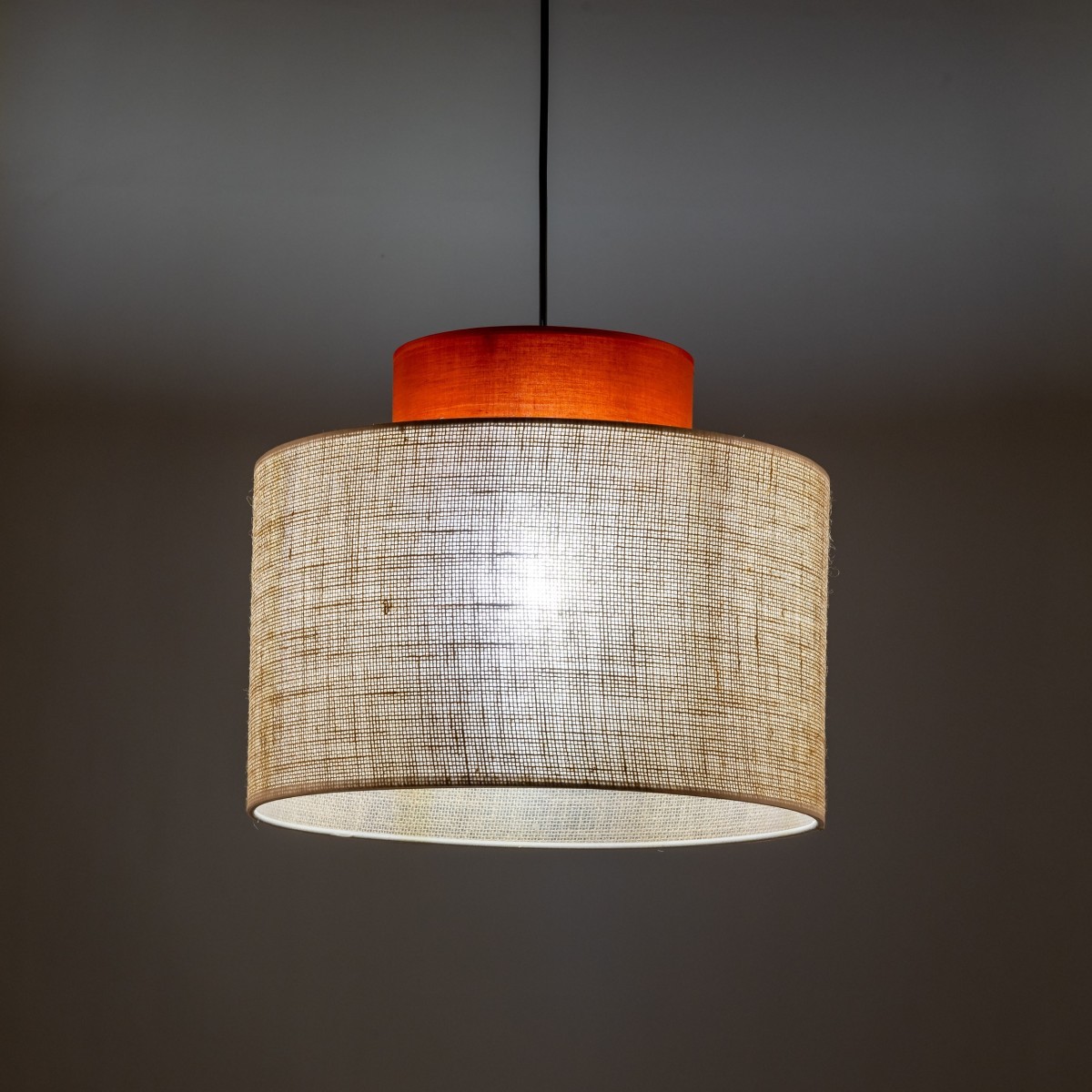 Lampa wisząca TK-Lighting DUO TKL3139  Lampa sufitowa kolor - czarny - juta styl Nowoczesny  Boho