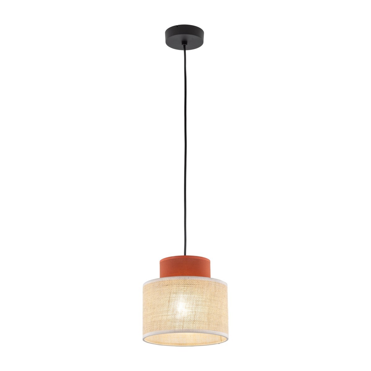 Lampa wisząca TK-Lighting DUO TKL2785  Lampa sufitowa kolor - czarny - juta styl Nowoczesny  Boho