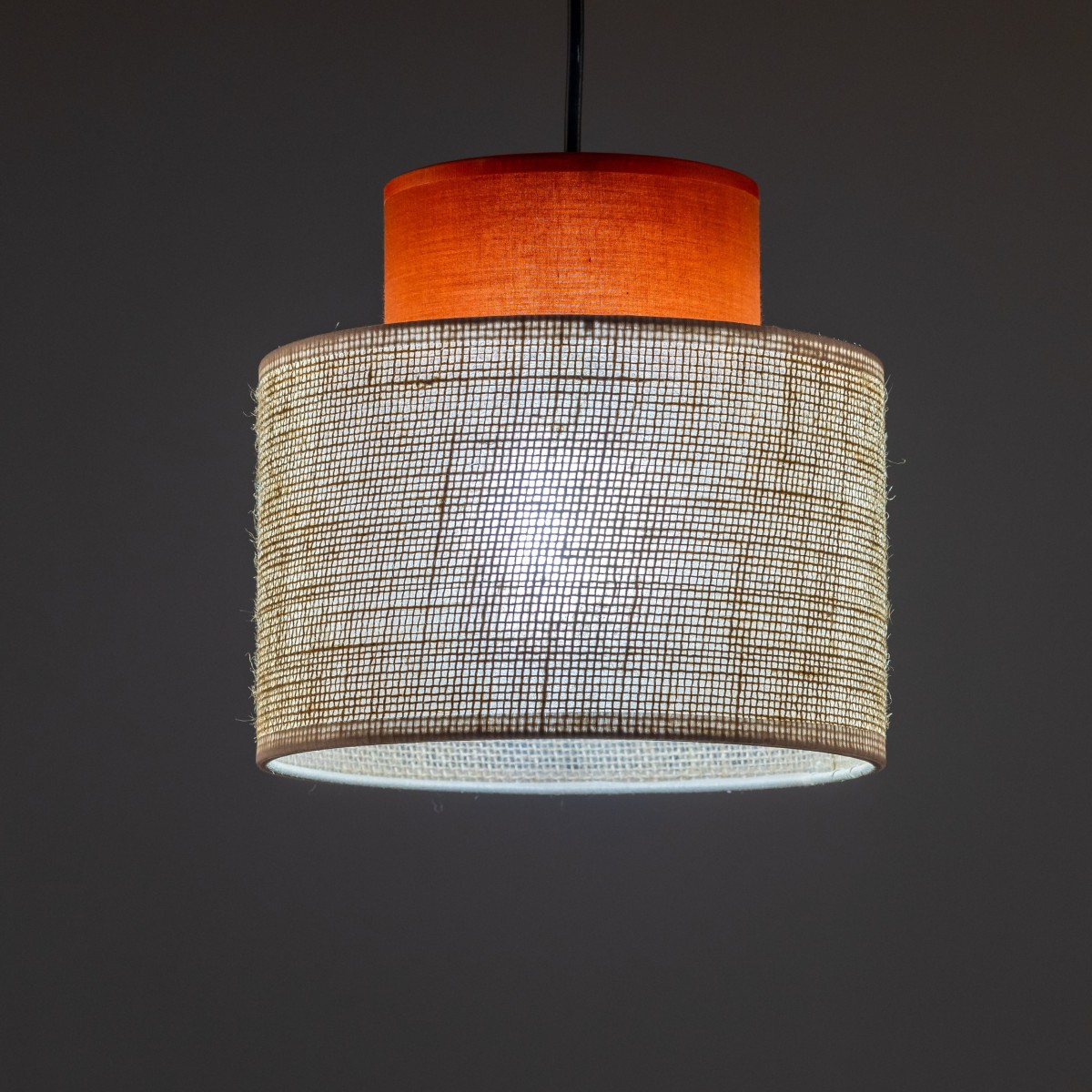 Lampa wisząca TK-Lighting DUO TKL2785  Lampa sufitowa kolor - czarny - juta styl Nowoczesny  Boho