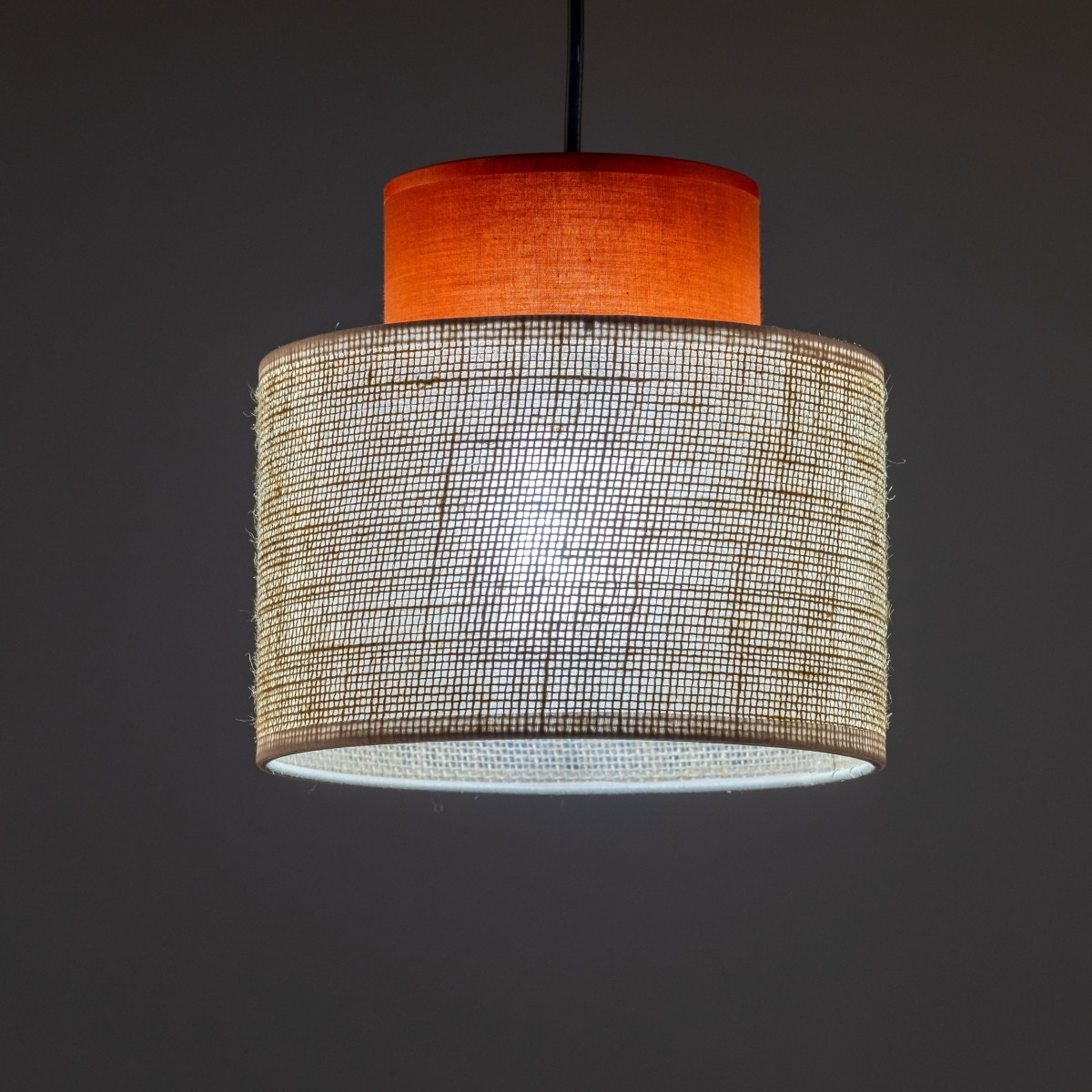 Lampa wisząca TK-Lighting DUO TKL2785  Lampa sufitowa kolor - czarny - juta styl Nowoczesny  Boho