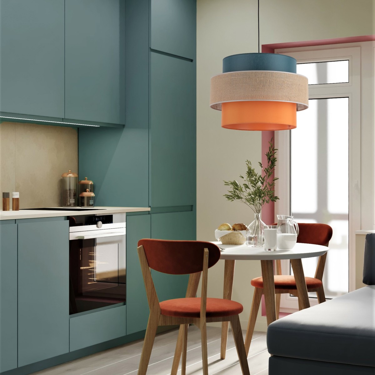 Lampa wisząca TK-Lighting TRIO TKL2758  Lampa sufitowa kolor - czarny - multikolor styl Nowoczesny  Boho