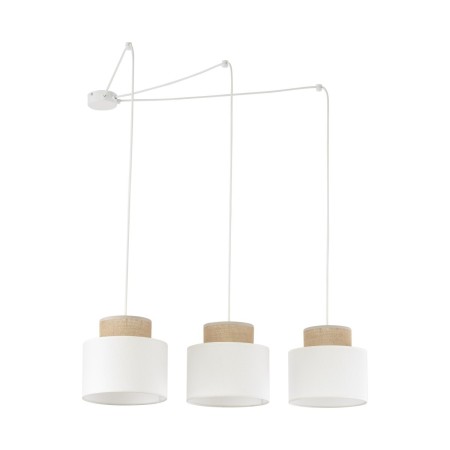 Lampa wisząca TK-Lighting DUO TKL2345 kolor - biały - juta styl Nowoczesny  Loftowy