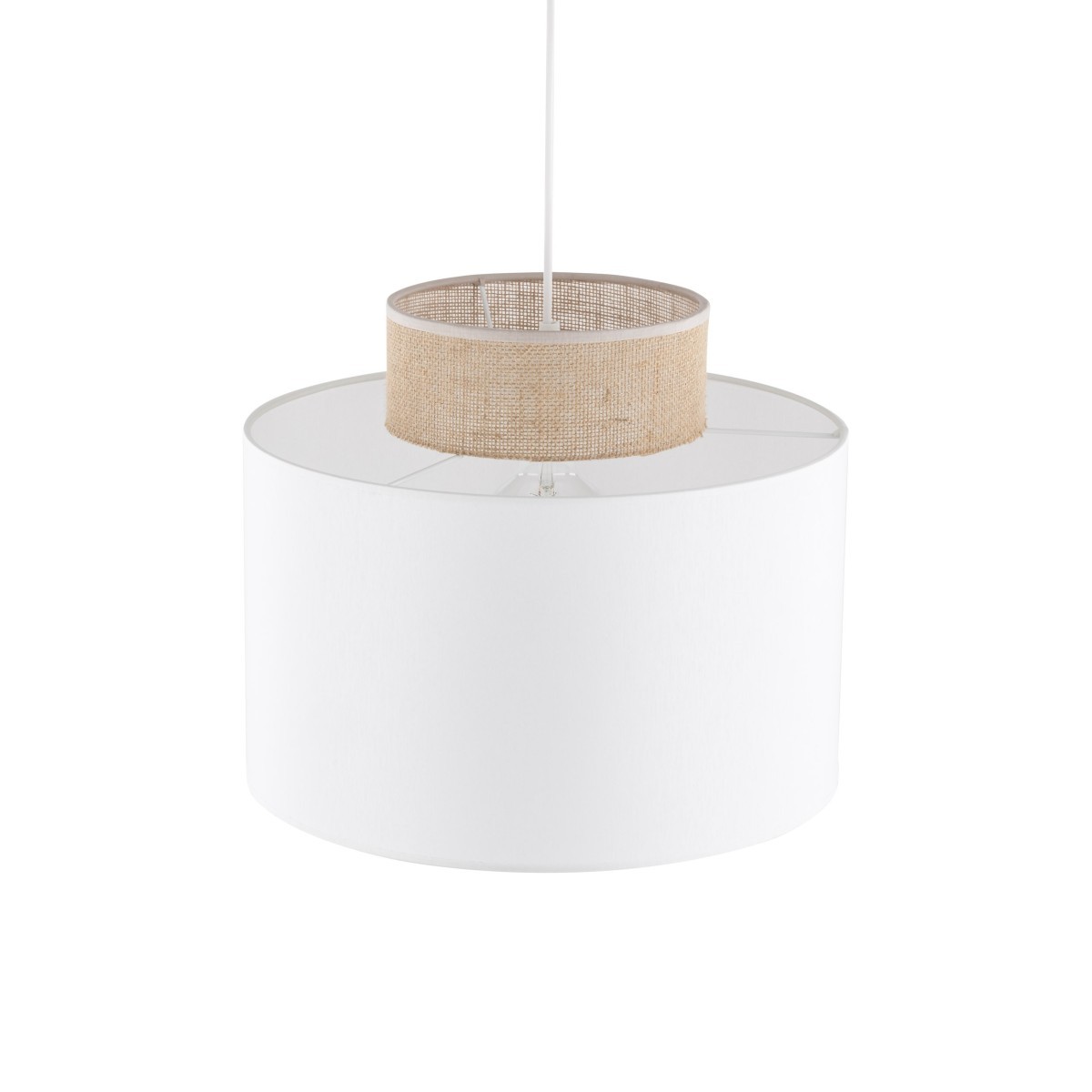 Lampa wisząca TK-Lighting DUO TKL1856  Lampa sufitowa kolor - biały - juta styl Nowoczesny  Loftowy