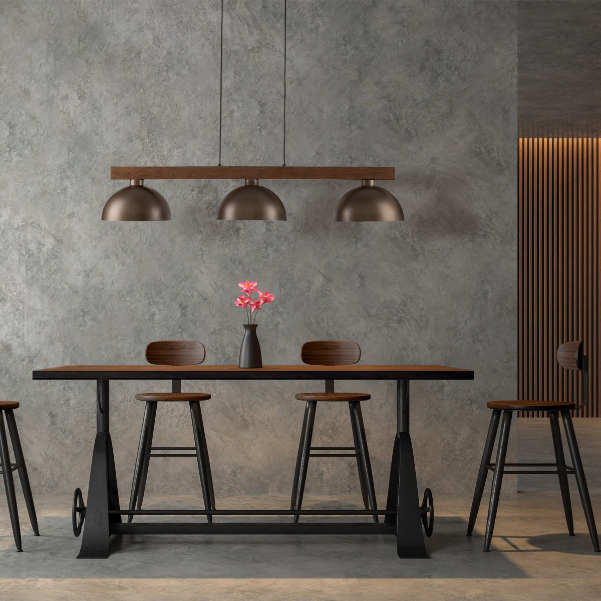 Lampa wisząca TK-Lighting OSLO TKL6299  Lampa sufitowa kolor - brązowy - orzech styl Nowoczesny  Loftowy