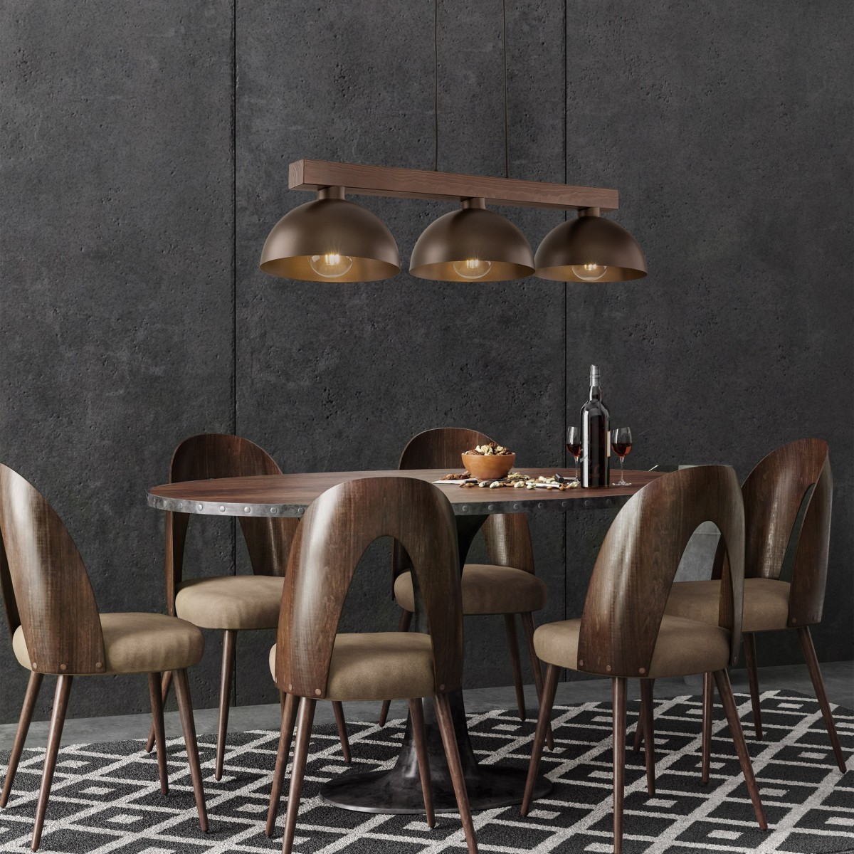 Lampa wisząca TK-Lighting OSLO TKL6299  Lampa sufitowa kolor - brązowy - orzech styl Nowoczesny  Loftowy