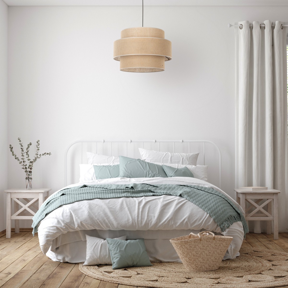 Lampa wisząca TK-Lighting CALISTO TKL5419 kolor - czarny - juta styl Nowoczesny  Boho