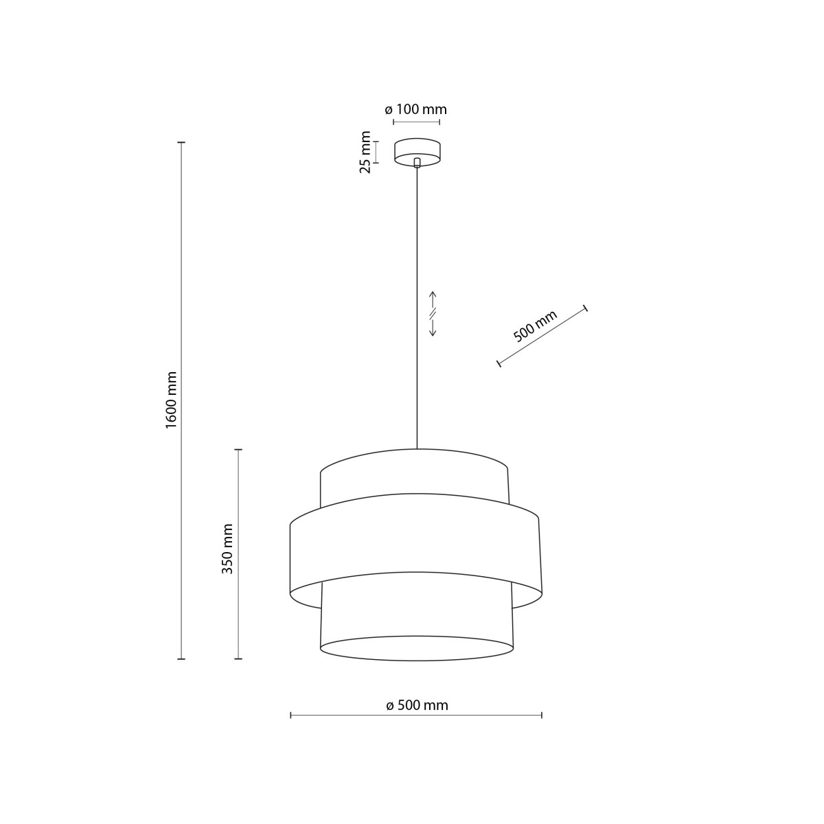 Lampa wisząca TK-Lighting CALISTO TKL5419 kolor - czarny - juta styl Nowoczesny  Boho