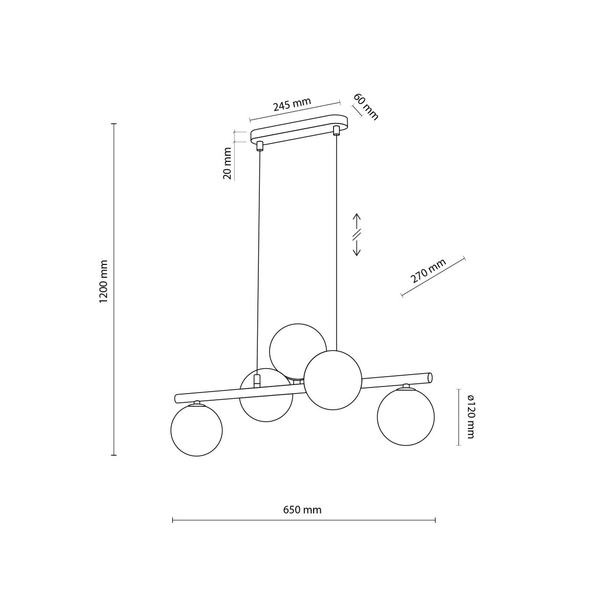 Lampa wisząca TK-Lighting ESTERA TKL6105  Lampa sufitowa kolor - brązowy - bursztynowy styl Nowoczesny  Glamour