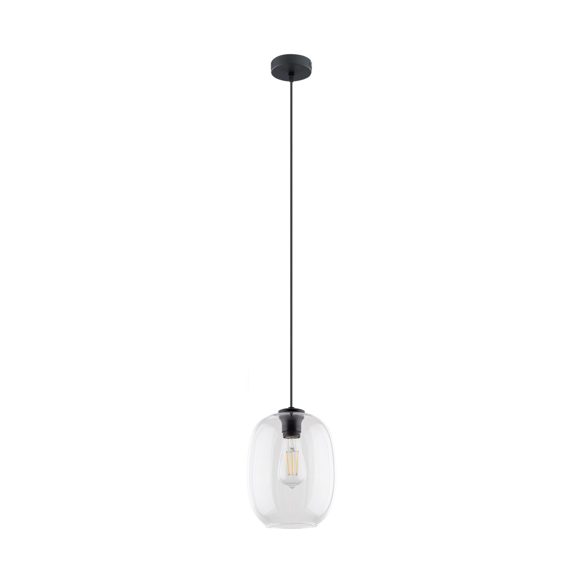 Lampa wisząca TK-Lighting ELIO TKL4339 kolor - czarny - transparentny styl Nowoczesny  Loftowy