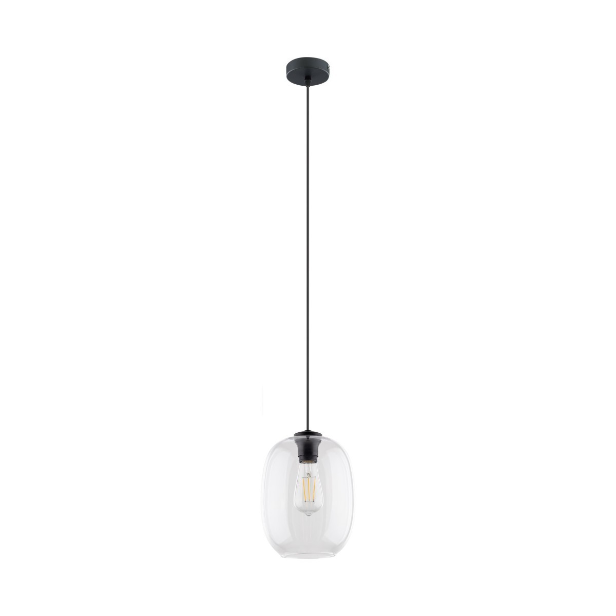Lampa wisząca TK-Lighting ELIO TKL4339 kolor - czarny - transparentny styl Nowoczesny  Loftowy