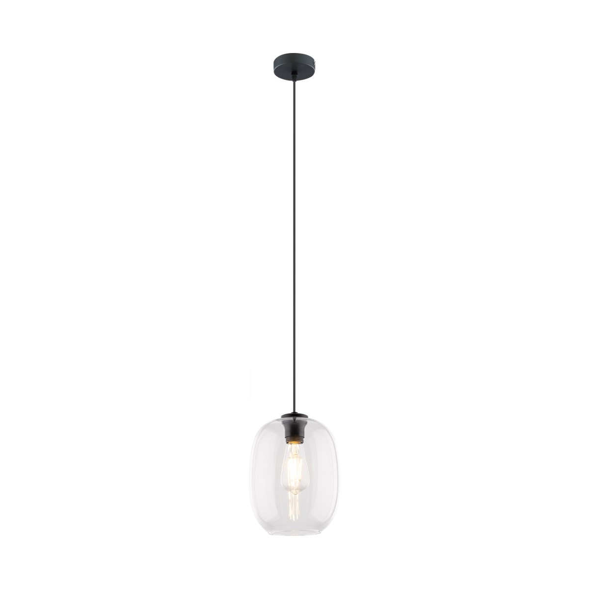 Lampa wisząca TK-Lighting ELIO TKL4339 kolor - czarny - transparentny styl Nowoczesny  Loftowy