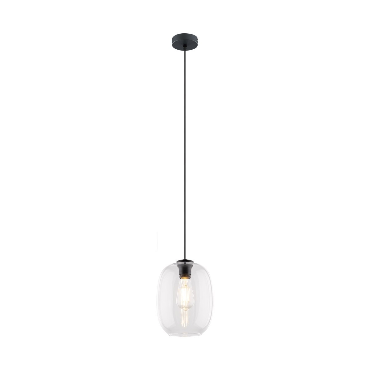 Lampa wisząca TK-Lighting ELIO TKL4339 kolor - czarny - transparentny styl Nowoczesny  Loftowy