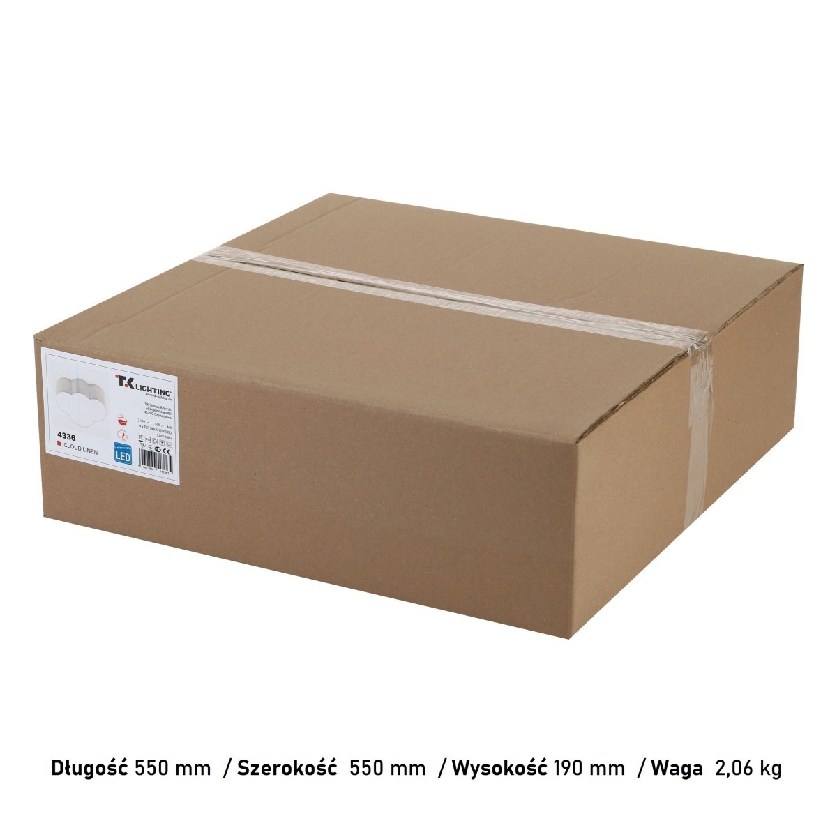 Lampa sufitowa TK-Lighting CLOUD TKL4336 kolor - biały - len styl Nowoczesny  Skandynawski