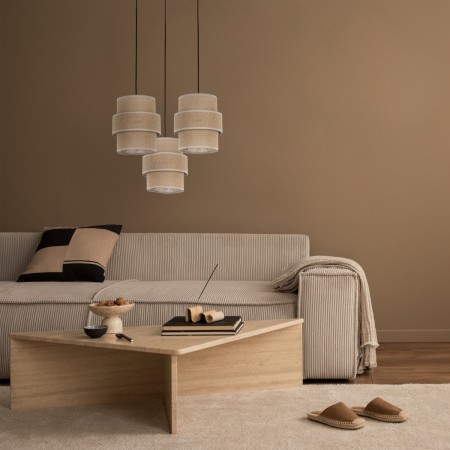 Lampa wisząca TK-Lighting CALISTO TKL5403 kolor - czarny - juta styl Nowoczesny  Boho