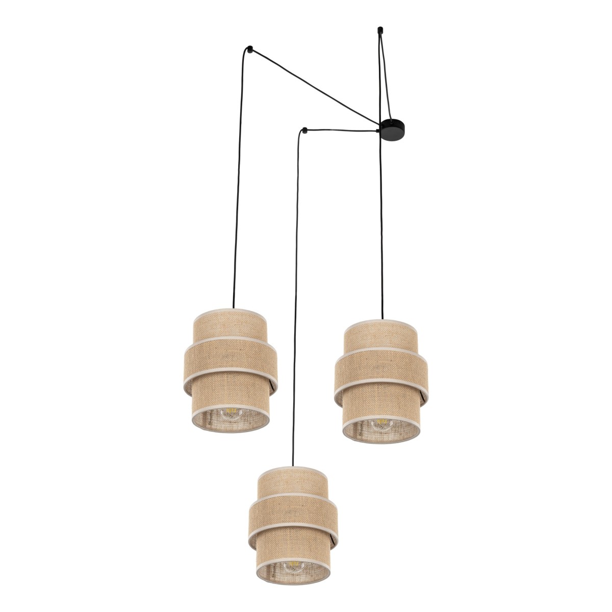 Lampa wisząca TK-Lighting CALISTO TKL5403 kolor - czarny - juta styl Nowoczesny  Boho