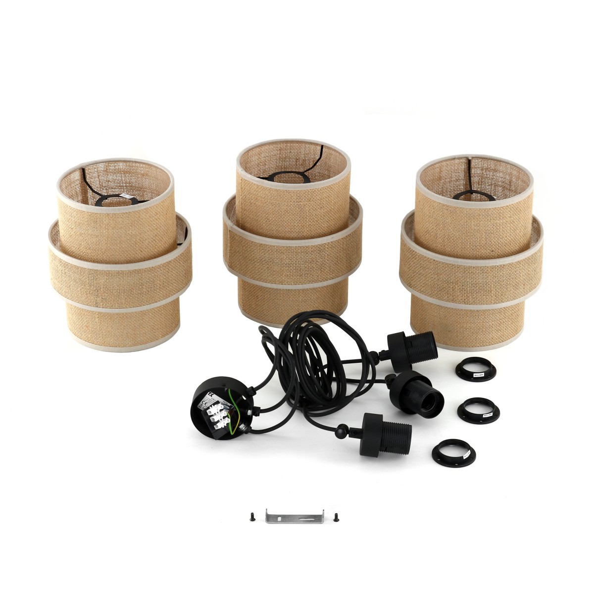 Lampa wisząca TK-Lighting CALISTO TKL5403 kolor - czarny - juta styl Nowoczesny  Boho