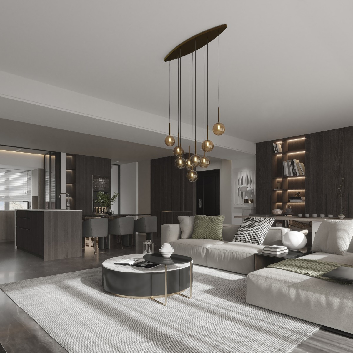 Lampa wisząca TK-Lighting ESTERA TKL6149 kolor - brązowy - bursztynowy styl Nowoczesny  Glamour