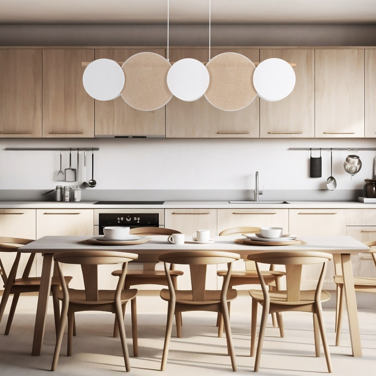 Lampa wisząca TK-Lighting PULSE TKL4815  Lampa sufitowa kolor - biały - sosna styl Nowoczesny  Boho