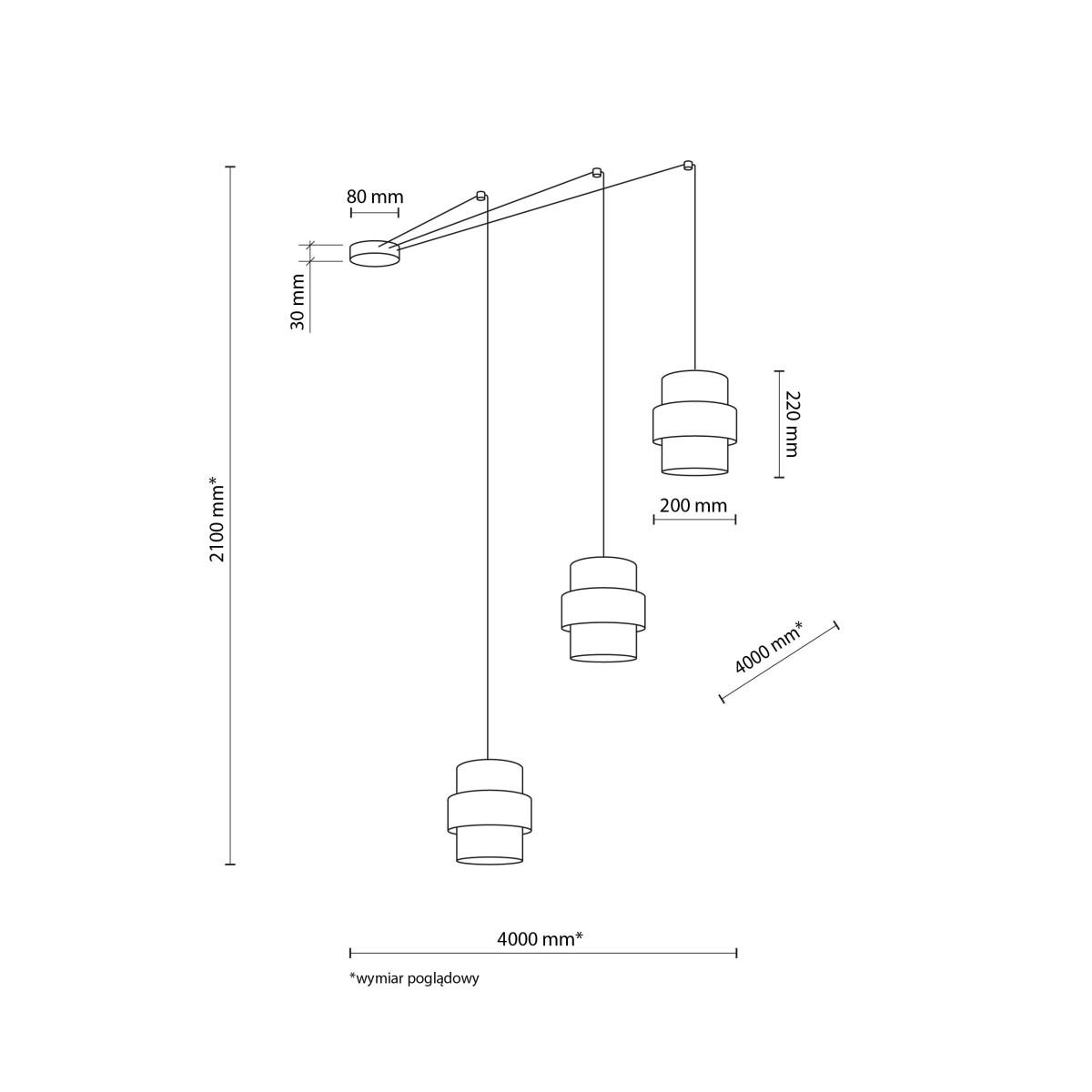 Lampa wisząca TK-Lighting CALISTO TKL5975 kolor - czarny - biały styl Nowoczesny  Loftowy