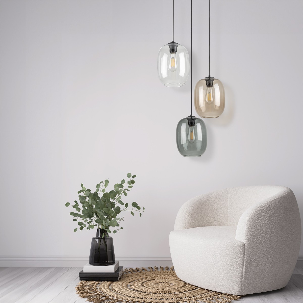 Lampa wisząca TK-Lighting ELIO TKL5973  Lampa sufitowa kolor - czarny - transparentny styl Nowoczesny  Skandynawski
