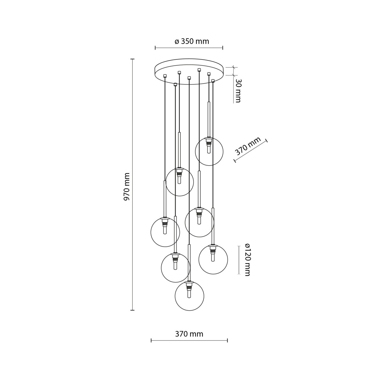 Lampa wisząca TK-Lighting NILOS TKL5362  Lampa sufitowa kolor - złoty - czarny styl Nowoczesny  Glamour
