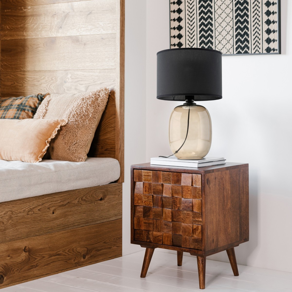 Lampka nocna TK-Lighting MELODY TKL5988 kolor - topaz - czarny styl Nowoczesny  Glamour