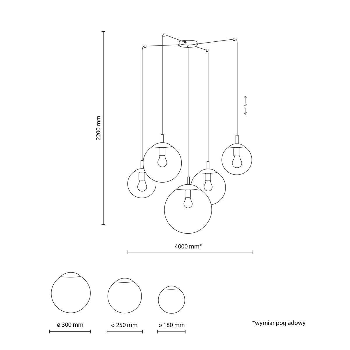 Lampa wisząca TK-Lighting ESME TKL4796  Lampa sufitowa kolor - czarny - transparentny styl Nowoczesny  Glamour