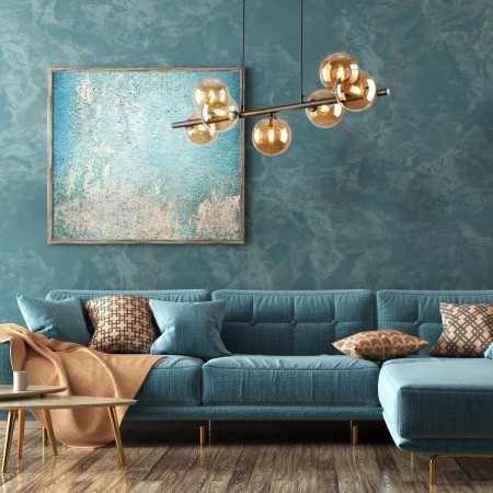 Lampa wisząca TK-Lighting ESTERA TKL4506  Lampa sufitowa kolor - brązowy - bursztynowy styl Nowoczesny  Glamour