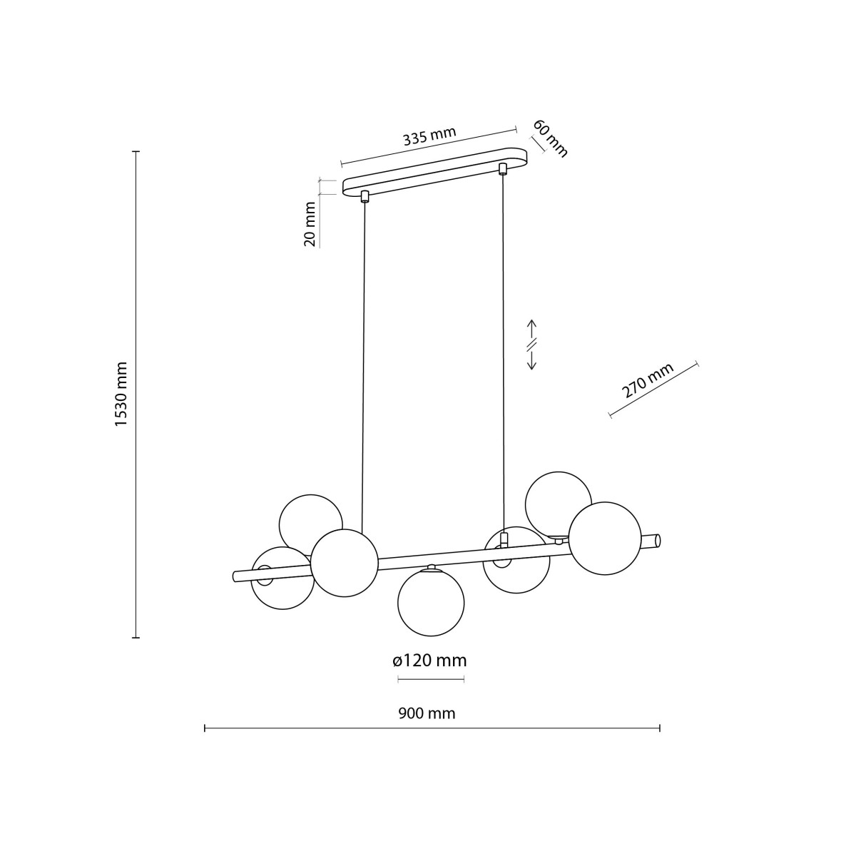 Lampa wisząca TK-Lighting ESTERA TKL4506  Lampa sufitowa kolor - brązowy - bursztynowy styl Nowoczesny  Glamour