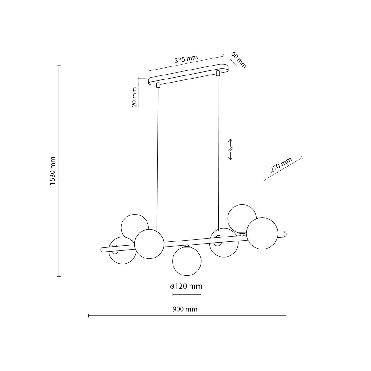 Lampa wisząca TK-Lighting ESTERA TKL4506  Lampa sufitowa kolor - brązowy - bursztynowy styl Nowoczesny  Glamour