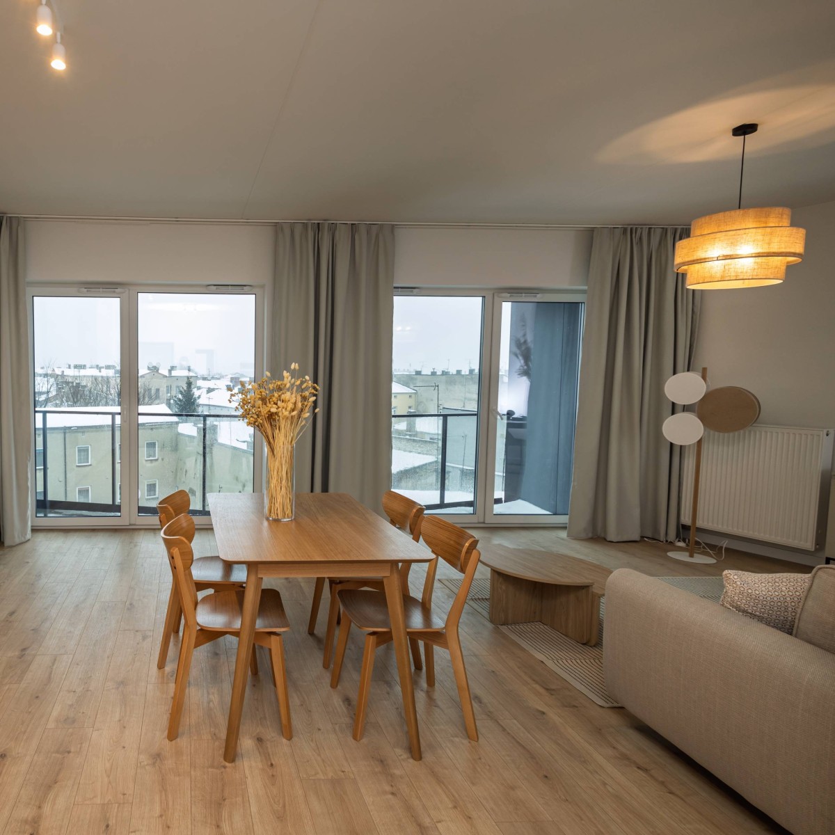 Lampa podłogowa TK-Lighting PULSE TKL5960 kolor - biały - sosna styl Nowoczesny  Boho