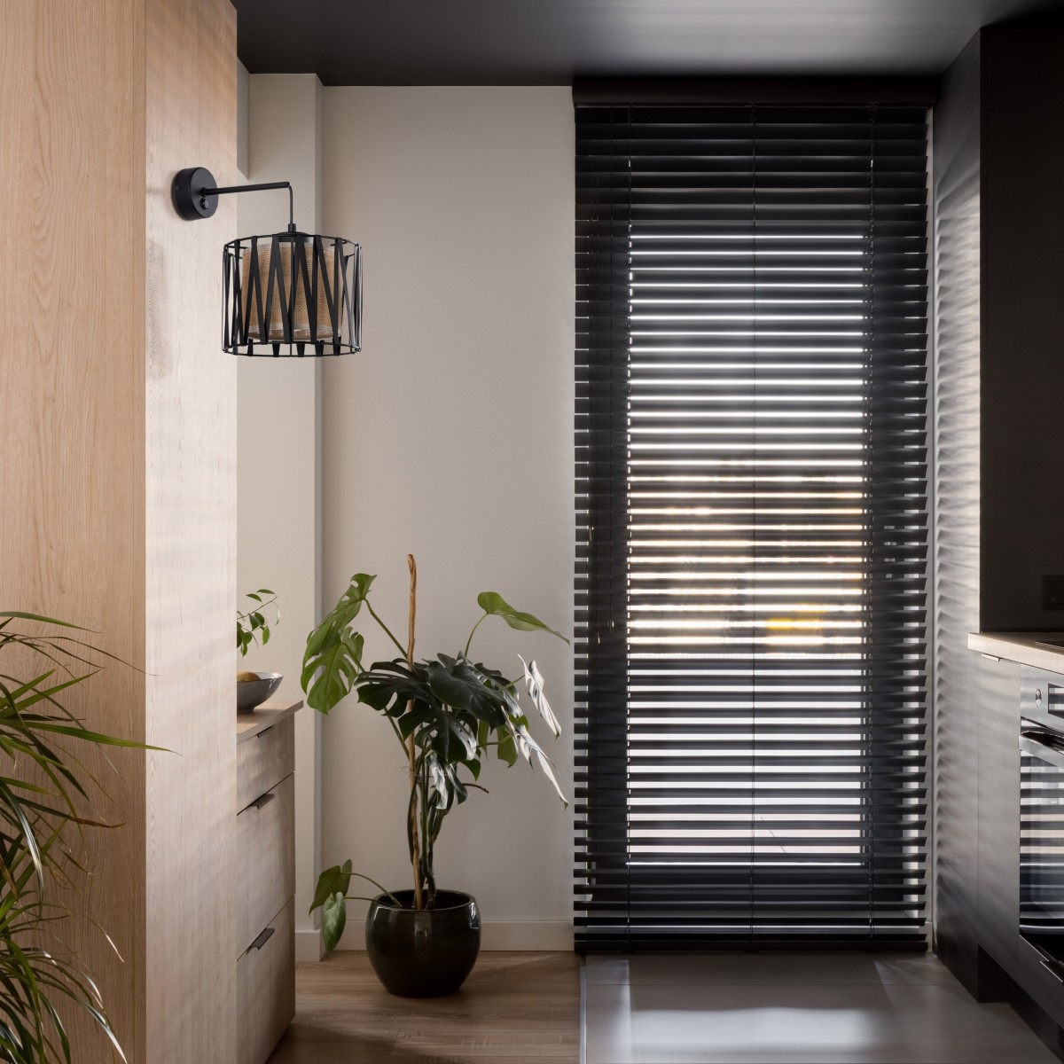 Lampa ścienna TK-Lighting HARMONY TKL5950  Kinkiet kolor - czarny - juta styl Nowoczesny  Klasyczny