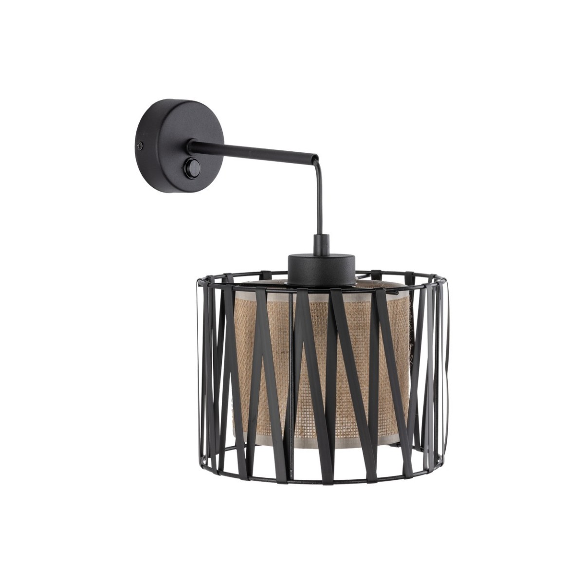 Lampa ścienna TK-Lighting HARMONY TKL5950  Kinkiet kolor - czarny - juta styl Nowoczesny  Klasyczny