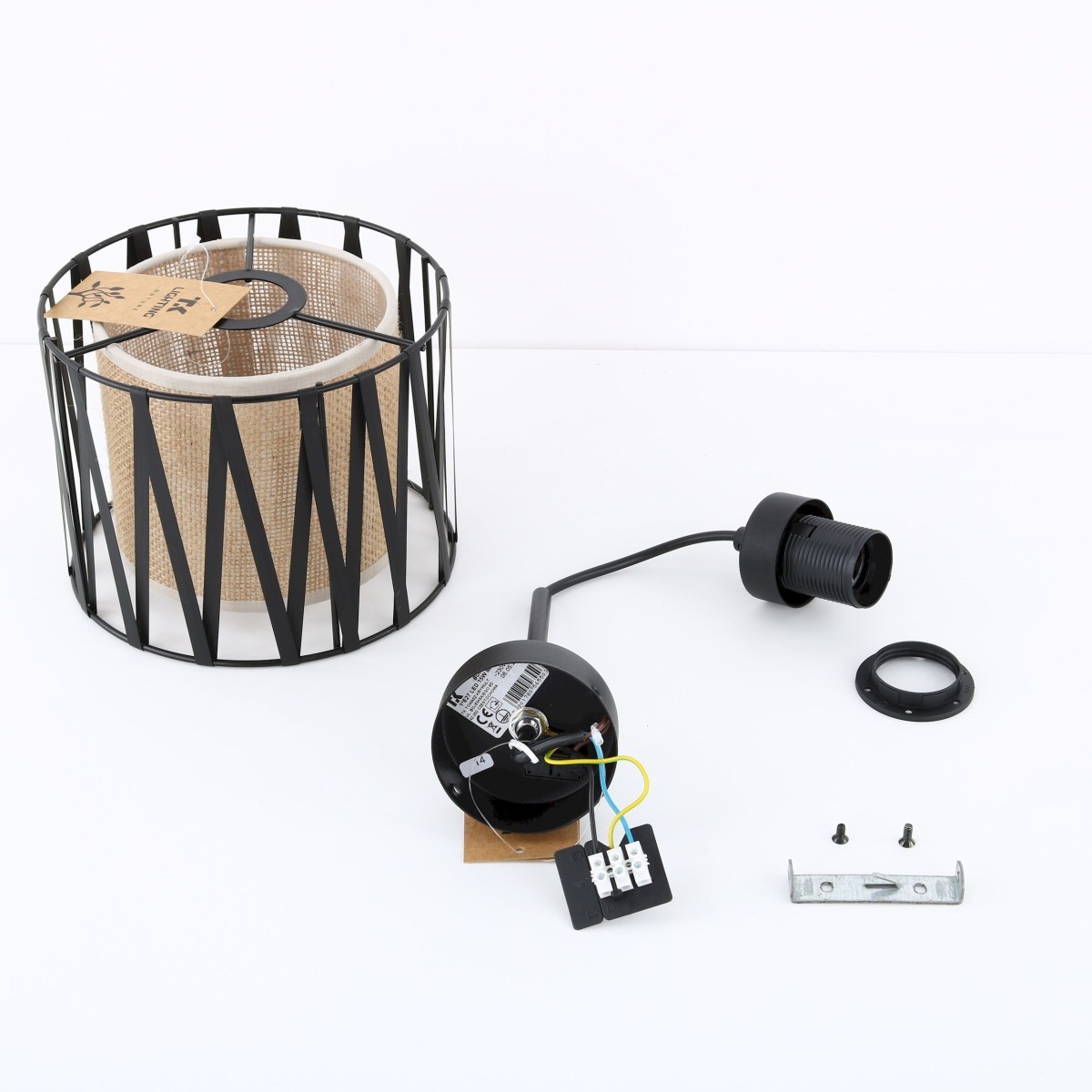 Lampa ścienna TK-Lighting HARMONY TKL5950  Kinkiet kolor - czarny - juta styl Nowoczesny  Klasyczny