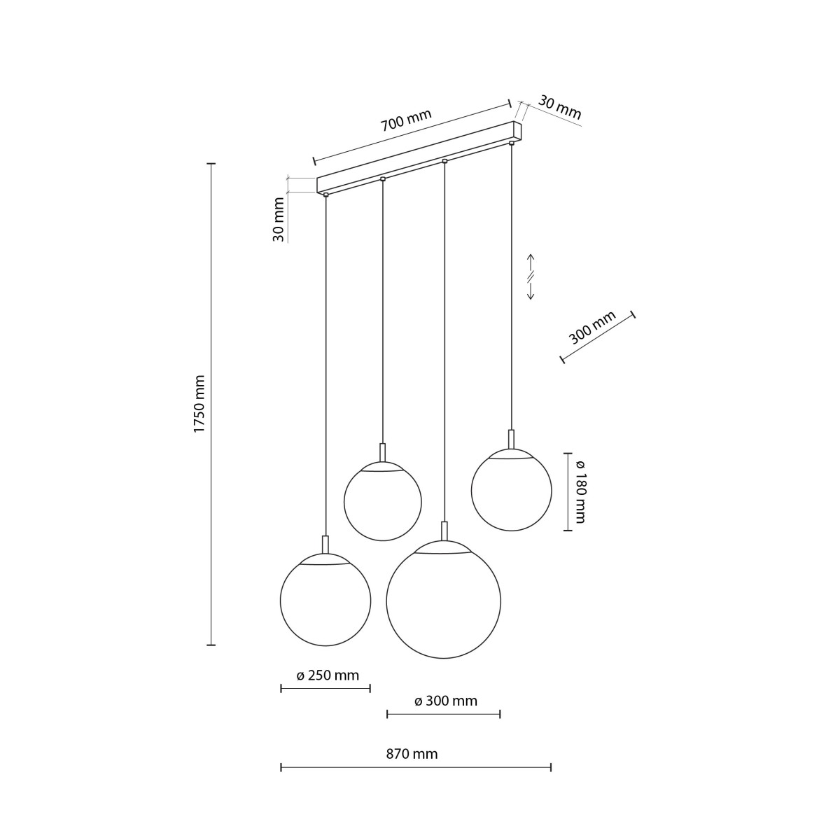 Lampa wisząca TK-Lighting ESME TKL4790  Lampa ścienna kolor - czarny - biały styl Nowoczesny  Glamour