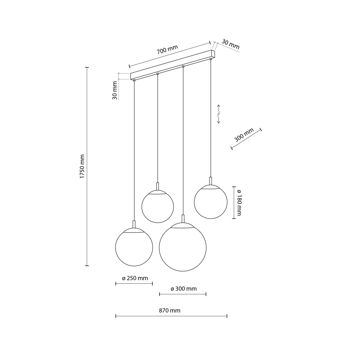 Lampa wisząca TK-Lighting ESME TKL4790  Lampa ścienna kolor - czarny - biały styl Nowoczesny  Glamour