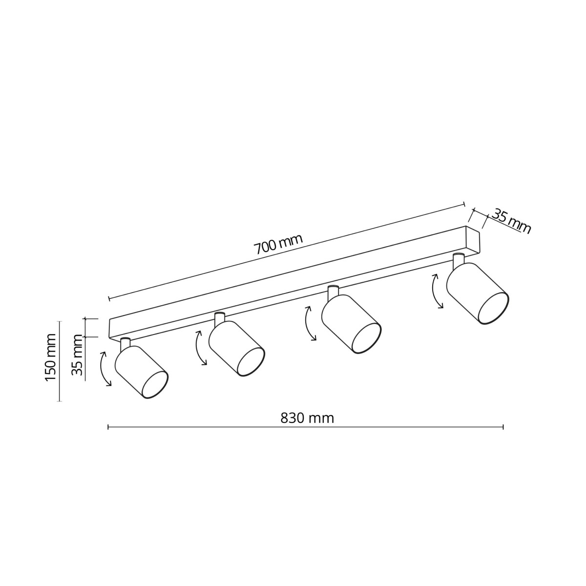 Lampa sufitowa TK-Lighting TOP TKL6182  Lampa ścienna kolor - brązowy styl Nowoczesny  Loftowy