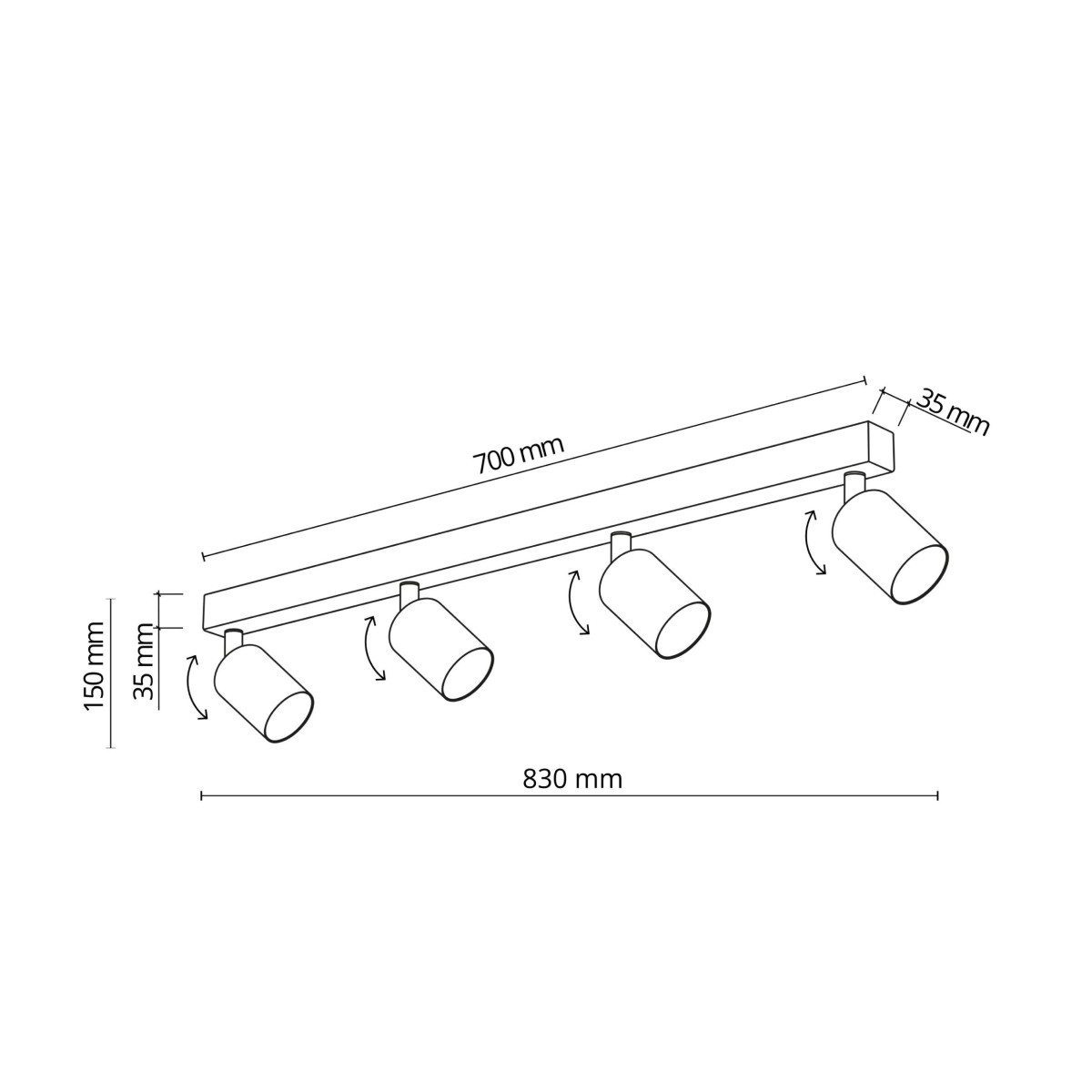 Lampa sufitowa TK-Lighting TOP TKL6182  Lampa ścienna kolor - brązowy styl Nowoczesny  Loftowy