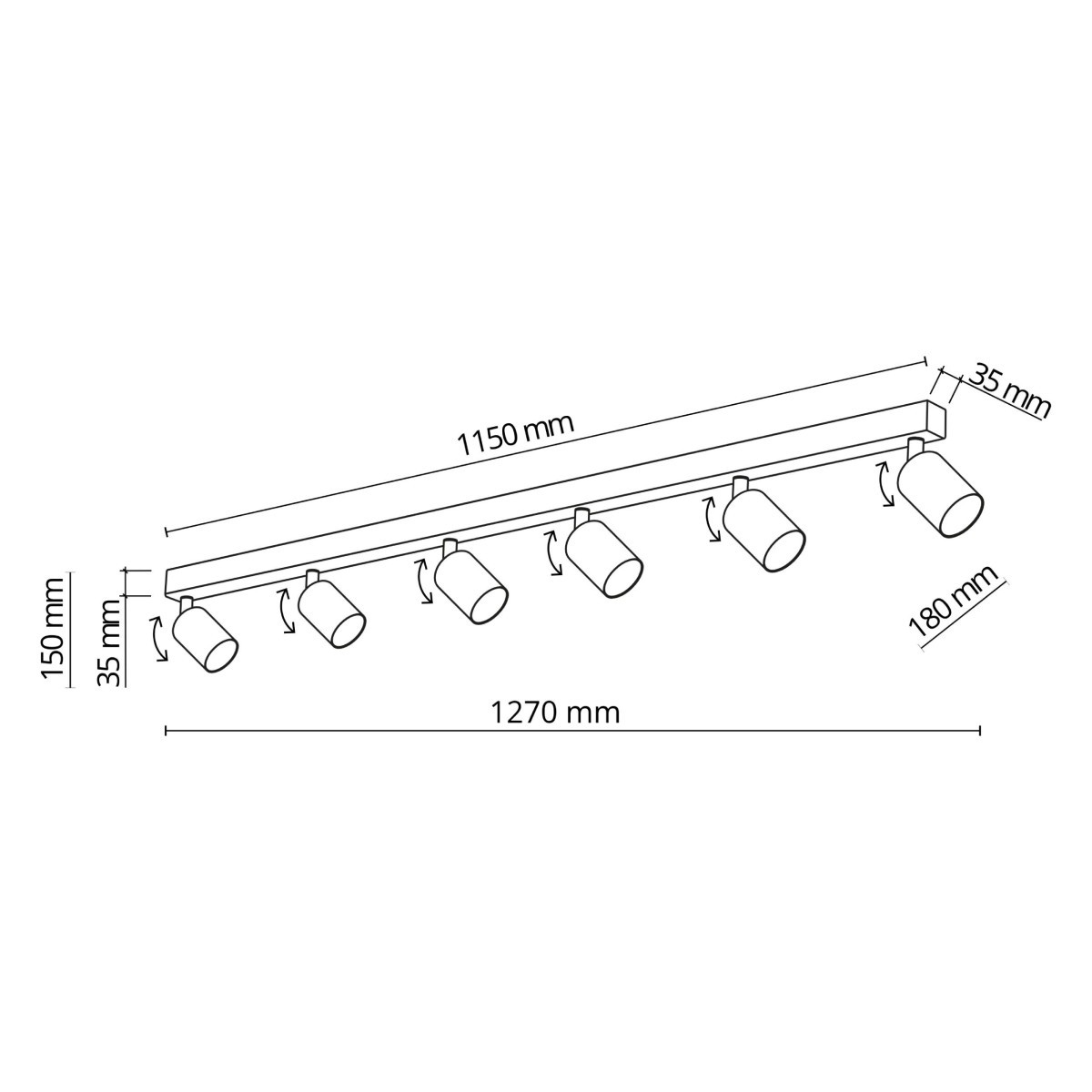 Lampa sufitowa TK-Lighting TOP TKL6183  Lampa ścienna kolor - brązowy styl Nowoczesny  Loftowy