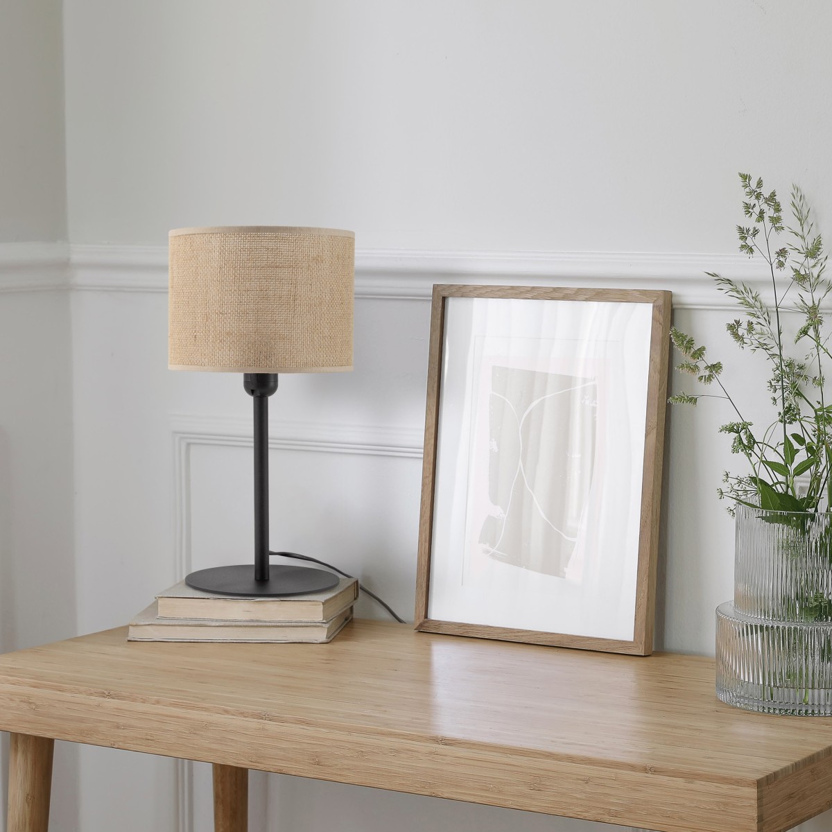 Lampka nocna TK-Lighting JUTA TKL5552 kolor - czarny - juta styl Klasyczny  Boho