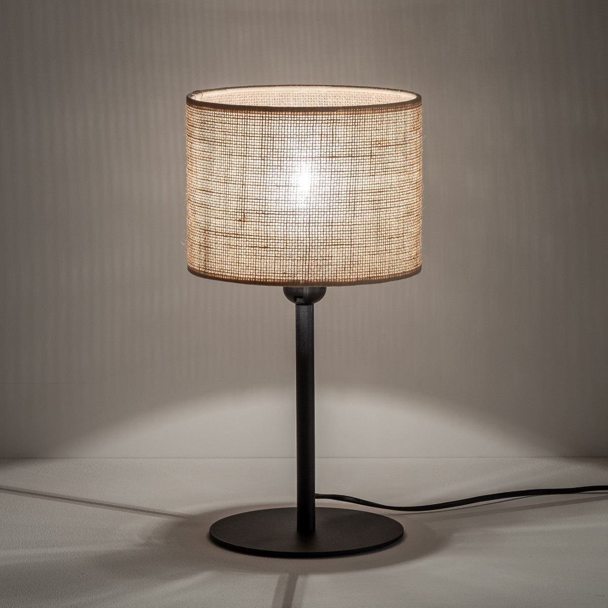 Lampka nocna TK-Lighting JUTA TKL5552 kolor - czarny - juta styl Klasyczny  Boho