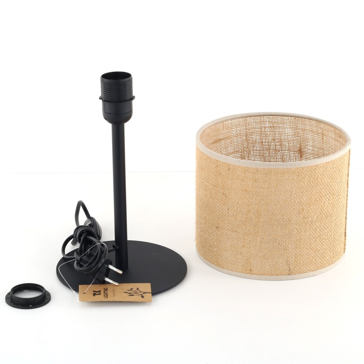 Lampka nocna TK-Lighting JUTA TKL5552 kolor - czarny - juta styl Klasyczny  Boho