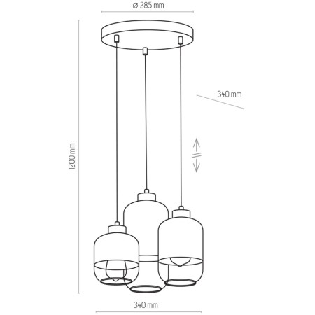 Lampa wisząca TK-Lighting MARCO TKL3357  Lampa sufitowa kolor - biały - transparentny styl Nowoczesny