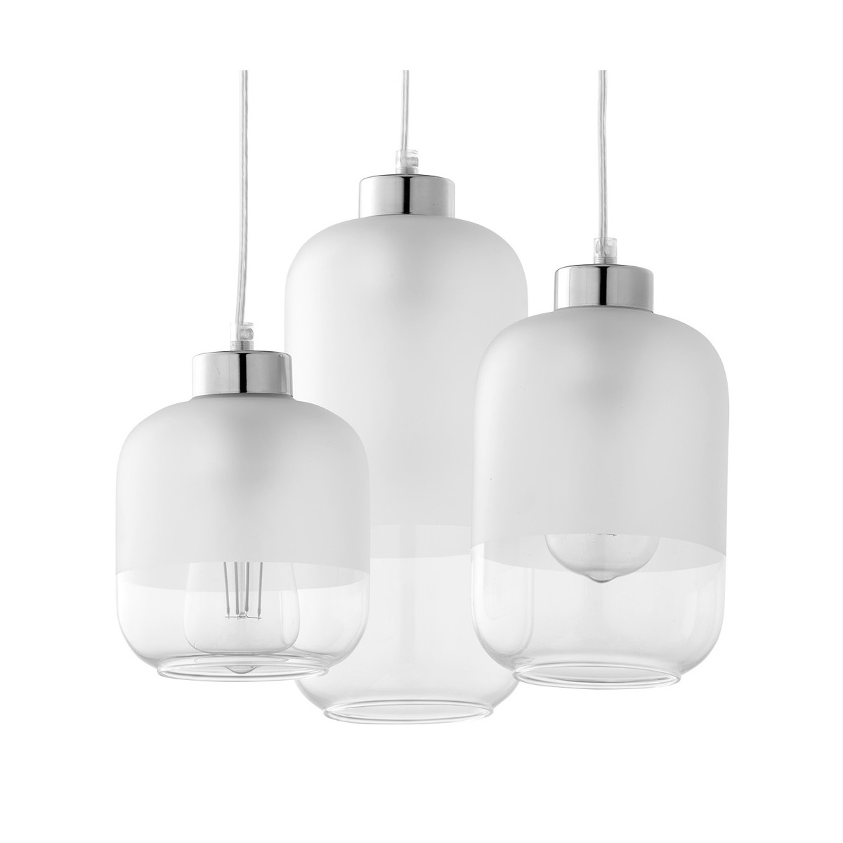 Lampa wisząca TK-Lighting MARCO TKL3357  Lampa sufitowa kolor - biały - transparentny styl Nowoczesny