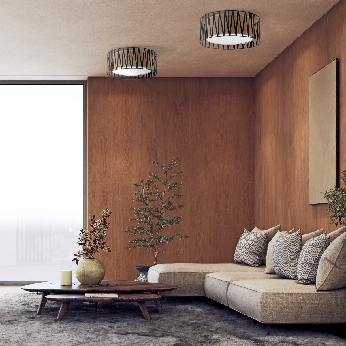 Lampa sufitowa TK-Lighting HARMONY TKL5940 kolor - biały - juta styl Nowoczesny  Klasyczny